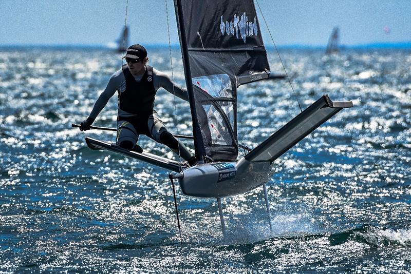 Italian Simone Salvà - 2nd of the Moth Class photo copyright Martina Orsini / We Are Foiling Media taken at Fraglia Vela Malcesine and featuring the International Moth class