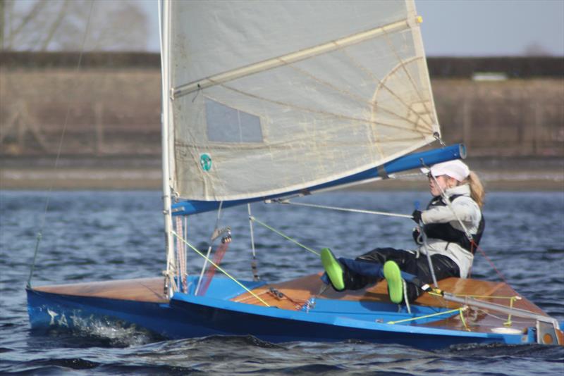 Amber in the Womble - International Moth Lowriders Cobwebaway Breaker at Bartley photo copyright Tom Foxall taken at Bartley Sailing Club and featuring the International Moth class