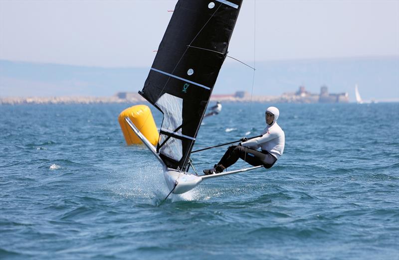 Wetsuit Outlet International Moth UK Nationals at the WPNSA Day 2 - GBR 4999 approaching the finish of Race 1 - photo © Mark Jardine