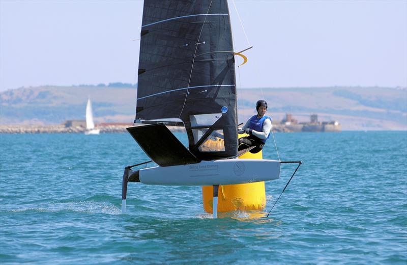 Wetsuit Outlet International Moth UK Nationals at the WPNSA Day 3 - GBR 5250 at the Race 5 leeward gate - photo © Mark Jardine