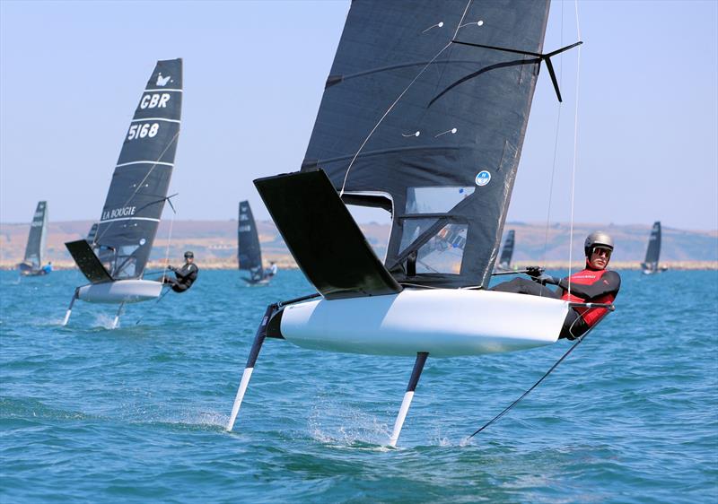 Wetsuit Outlet International Moth UK Nationals at the WPNSA Day 3 - GBR 5059 upwind during Race 7 - photo © Mark Jardine