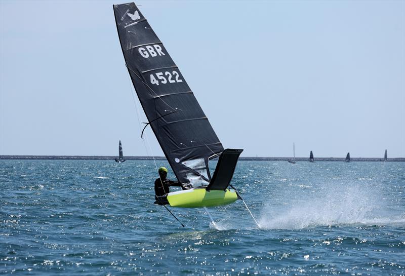 Wetsuit Outlet International Moth UK Nationals at the WPNSA Day 4 - GBR 4522 Josie Gliddon approaches the Race 10 leeward gate - photo © Mark Jardine