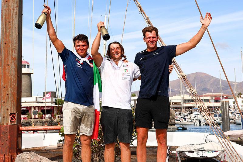 Pawel Tarnowski, Nicolo Renna and Luuc van Opzeeland - 2024 iQFOiL World Championships - photo © Sailing Energy / Marina Rubicón