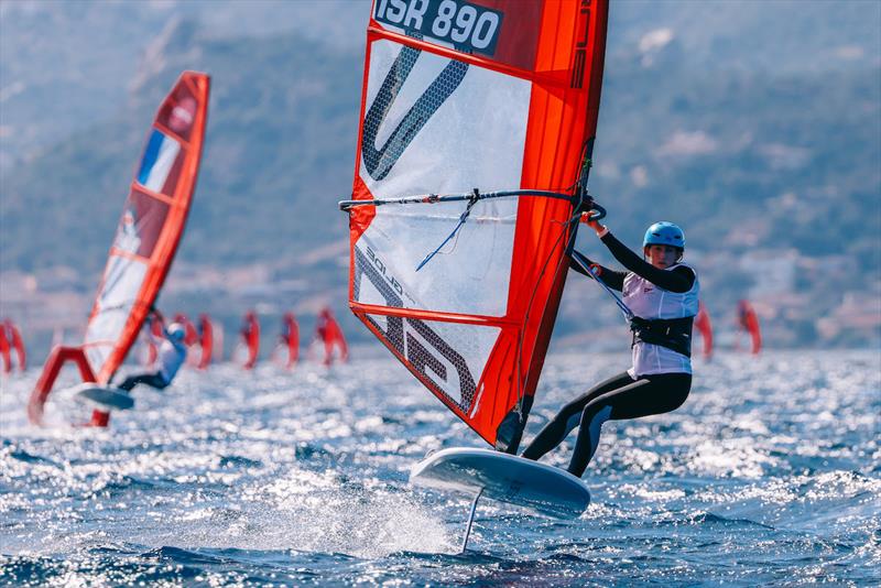 iQFOiL Youth & Junior European Championships - Day 3 photo copyright Sailing Energy / iQFOiL International Class taken at Club Nautico Arzachena and featuring the iQFoil class