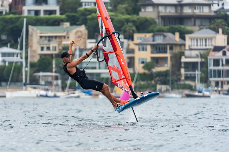 Grae Morris in action photo copyright Beau Outteridge / Australian Sailing Team taken at Australian Sailing and featuring the iQFoil class