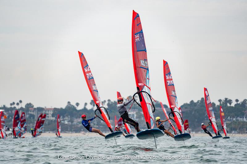 Aimee Bright - iQFoil - Long Beach Olympic Regatta - Long Beach, LA - July 17, 2026 photo copyright Simone Staff taken at Long Beach Yacht Club and featuring the iQFoil class