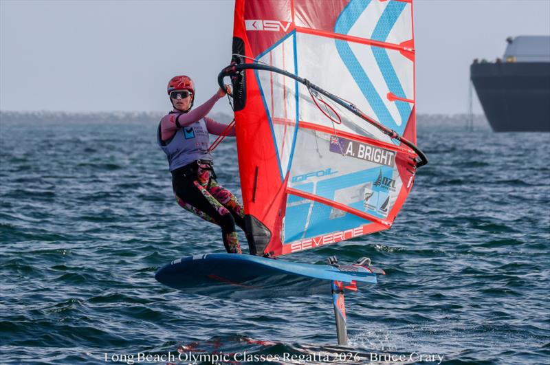 Aimee Bright - iQFoil - Long Beach Olympic Regatta - Long Beach, LA - July 17, 2026 photo copyright Bruce Crary taken at Long Beach Yacht Club and featuring the iQFoil class