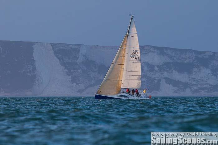 2015 RORC Myth of Malham Race fleet passing St Alban's photo copyright David Harding / www.sailingscenes.com taken at Royal Ocean Racing Club and featuring the IRC class