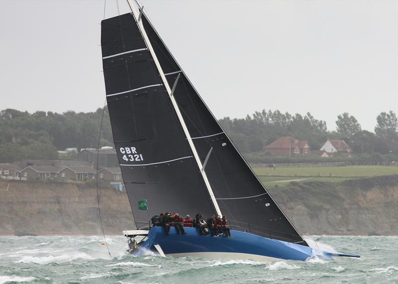 Oystercatcher XXXV passes Hurst Castle after the Rolex Fastnet Race start photo copyright Mark Jardine taken at Royal Ocean Racing Club and featuring the IRC class