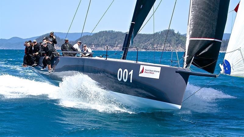 Rob Greenhalgh (3rd from right) trimming aboard Ici Bahn on Day 2 of 2018 Hamilton Island Race Week photo copyright Richard Gladwell taken at Hamilton Island Yacht Club and featuring the IRC class