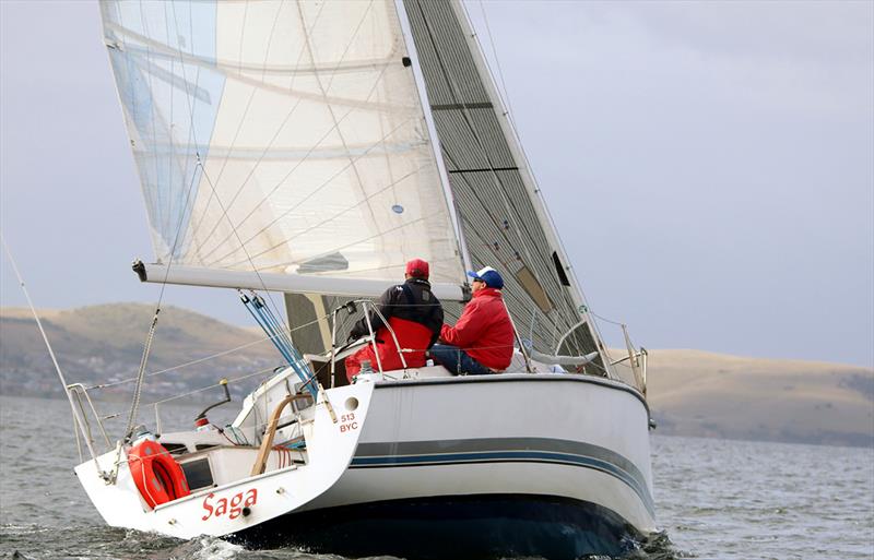 Young 88 Saga was dismasted in today's heavy weather race on the Derwent. - photo © Peter Watson
