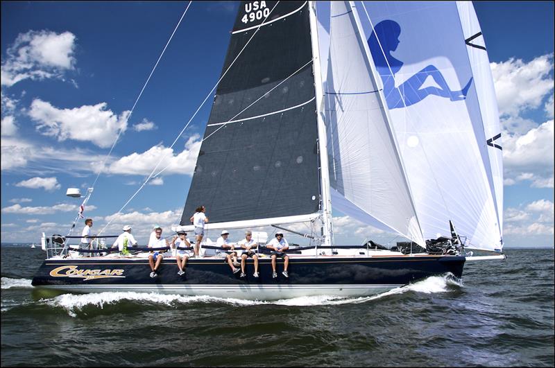 Cougar, a J/160, carries a full main, staysail and big A-sail during the 2020 Vineyard Race - photo © 2021, Courtesy of Storm Trysail Club & Rick Bannerot, Ontheflyphoto.net