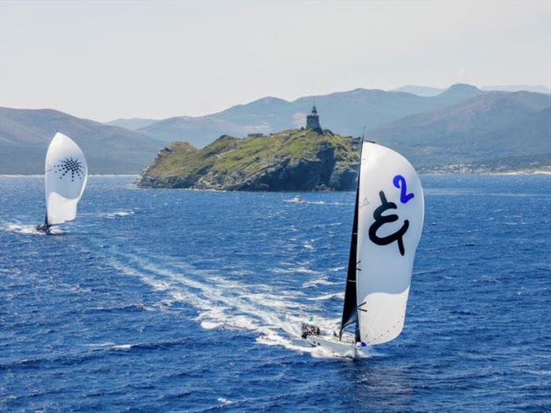 Leaps & Bounds 2 and INTI 3 in close competition at the iconic Giraglia rock - Rolex Giraglia 2021 - photo © Carlo Borlenghi