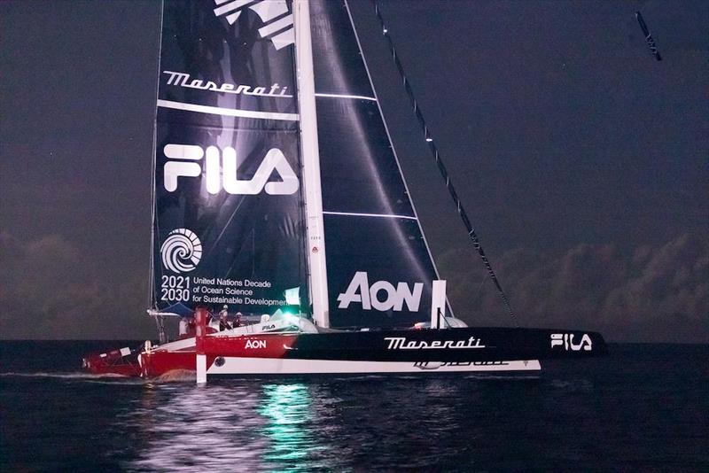 Victory for Giovanni Soldini's Multi70 Maserati after completing the 2022 RORC Transatlantic Race off Camper & Nicholsons Port Louis Marina in Grenada in the early hours of Saturday 15 January - photo © RORC / Arthur Daniel