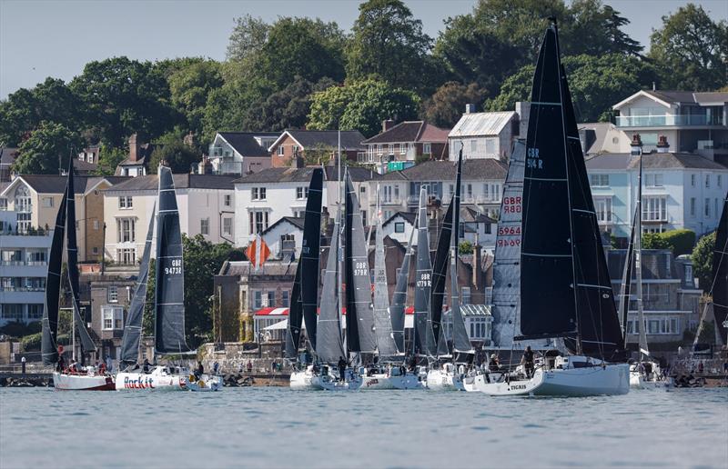 Team Rockitt (Dee Caffari and Shirley Robertson) in their Jeanneau Sunfast 3300 at the start of the De Guingand Bowl photo copyright Paul Wyeth taken at Royal Ocean Racing Club and featuring the IRC class