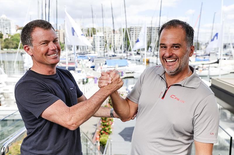 Rupert Henry (left) - owner/co-skipper of Mistral - and Carlos Aydos - owner/co-skipper of Crux - photo © Salty Dingo