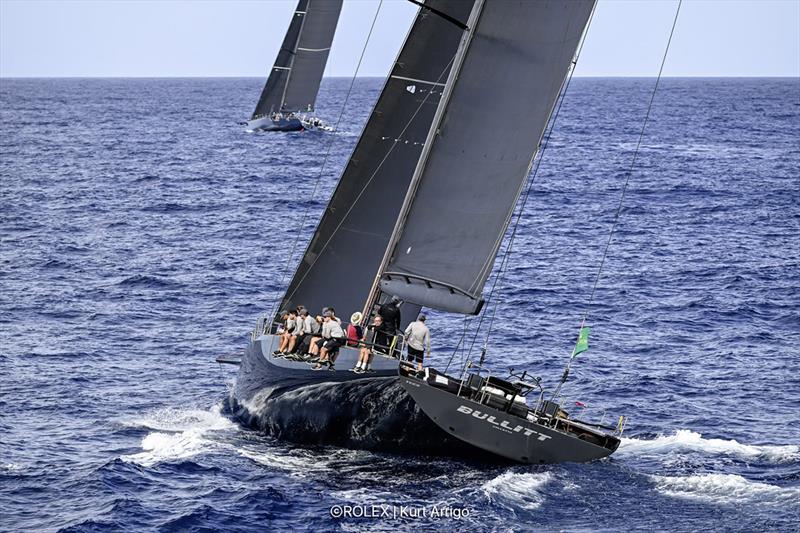 2023 Rolex Middle Sea Race - Leopard 3, Sail no: MON 100, Model: Farr Custom, Skipper: Chris Sherlock, Owner: Leopard 3, Country: MonacoBullitt, Sail no: ITA 1493, Model: Wally 93 Judel / Vrolijk, Skipper: Andrea Recordati, Owner: Andrea Recordati - photo © Kurt Arrigo