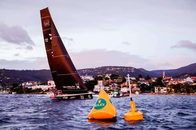 Celestial V70 crosses the finish line in the River Derwent - 2024 Rolex Sydney Hobart Yacht Race photo copyright CYCA | Salty Dingo taken at Cruising Yacht Club of Australia and featuring the IRC class