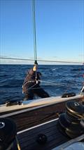 Callum Cecil retrieving a spinnaker sheet - 2025 Sydney to Auckland Ocean Race © Cooloola