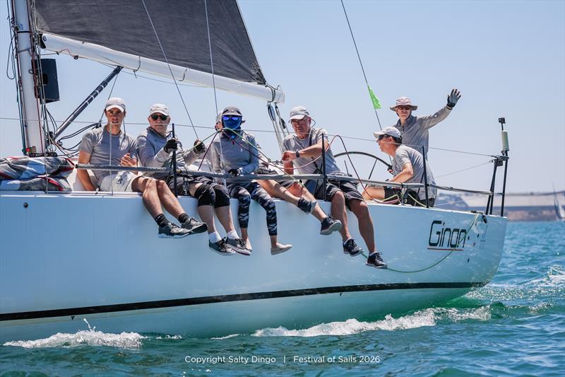 Ginan celebrate - Festival of Sails 2026 photo copyright Salty Dingo taken at Royal Geelong Yacht Club and featuring the IRC class