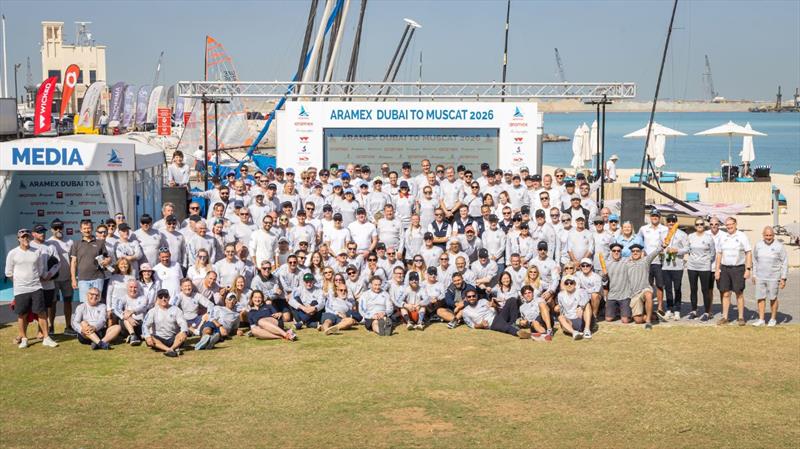 Group photo of competitors in the 33rd Aramex Dubai to Muscat Race at the Dubai Offshore Sailing Club - photo © Mikey Brignall / DOSC / DIMC