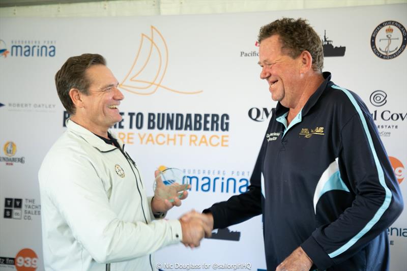 Todd Anderson, Vice Commodore of the RQYS shakes the hand of David Rose - photo © @sailorgirlhq