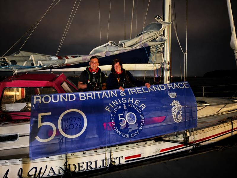 AJ Wanderlust on the dock after completing the race in an elapsed time of 17d 09:50:04 photo copyright RORC taken at Royal Ocean Racing Club and featuring the IRC class