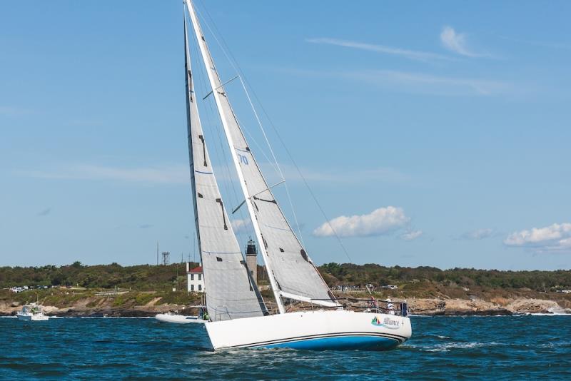 Alliance 52770, shown here in the 2021 Sail for Pride off Beavertail Light, Jamestown, R.I photo copyright Bill Shea Photography taken at  and featuring the J/122 class