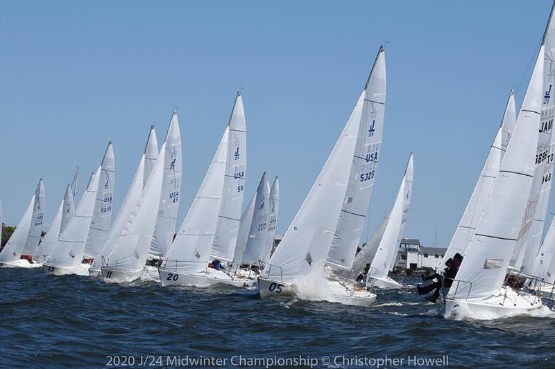 Day 2 - 2020 J/24 Midwinter Championship photo copyright Christopher Howell taken at Eau Gallie Yacht Club and featuring the J/24 class