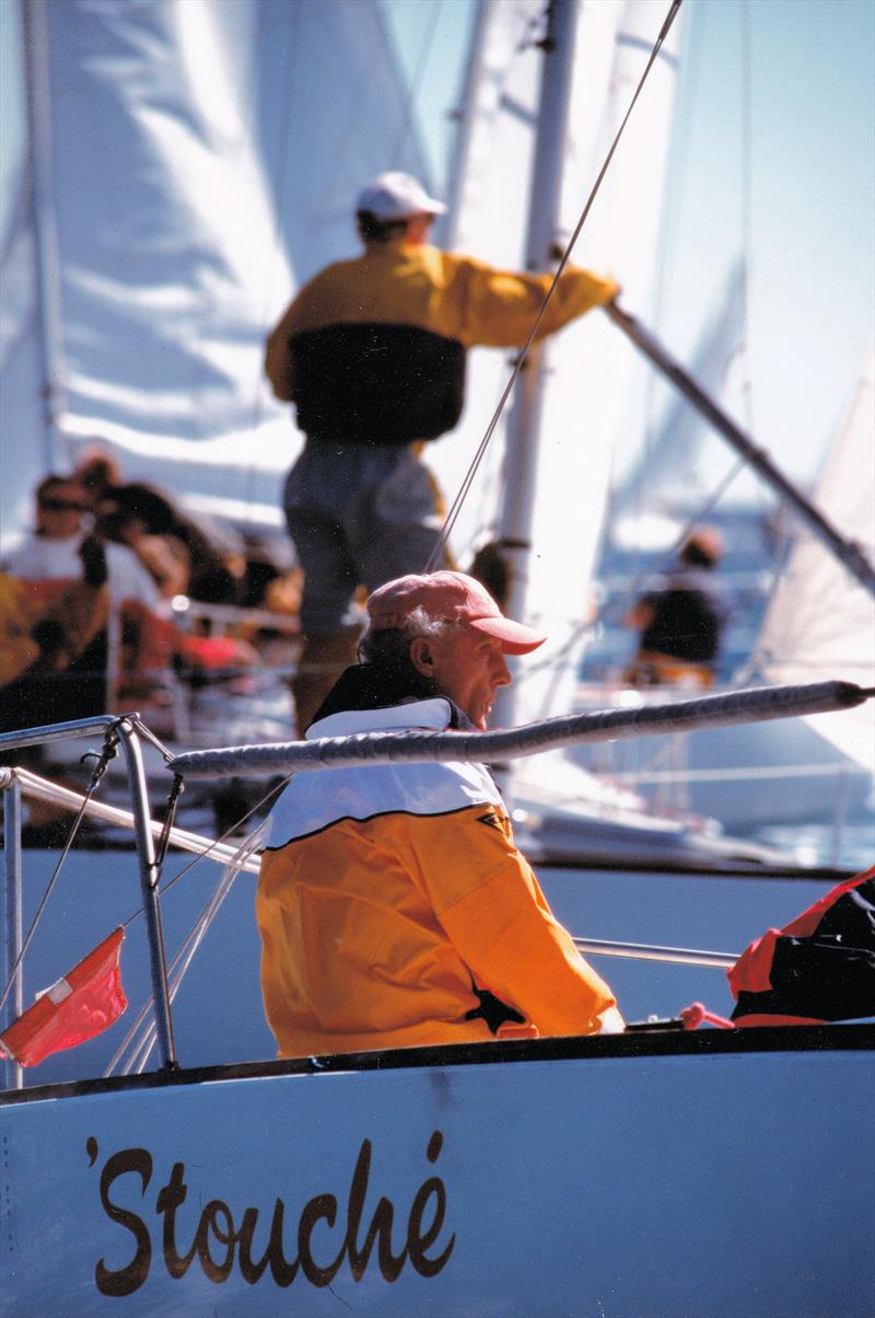 Stuart Jardine whistling helming Stouche in 1999 photo copyright James Robinson Taylor / www.jrtphoto.com taken at  and featuring the J/24 class