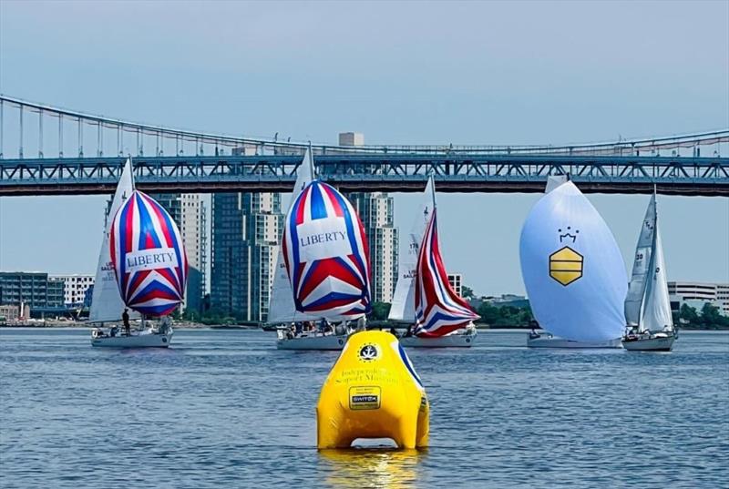Liberty Sailing Club's J/27s and other keelboats racing in the 2024 Philadelphia Cup Regatta photo copyright Irina Bernatsky taken at Liberty Sailing Club and featuring the J/27 class
