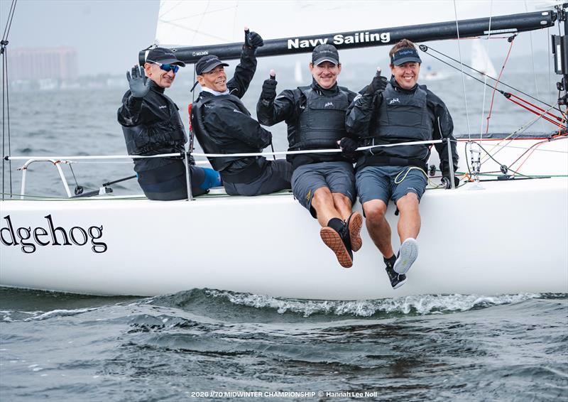 Alec Cutler's Hedgehog during the 2026 J/70 Midwinter Championship photo copyright Hannah Lee Noll taken at Shake-A-Leg Miami and featuring the J70 class