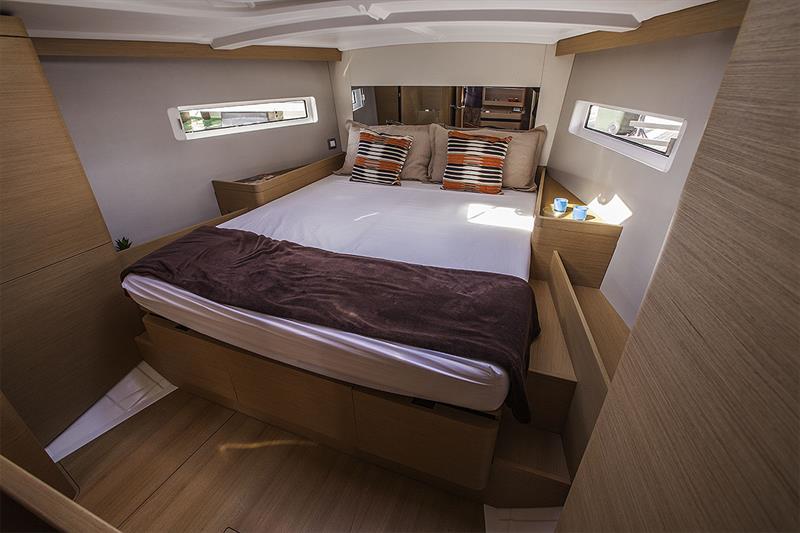 Master Stateroom of the Jeanneau Sun Odyssey 490 photo copyright John Curnow taken at  and featuring the Jeanneau class