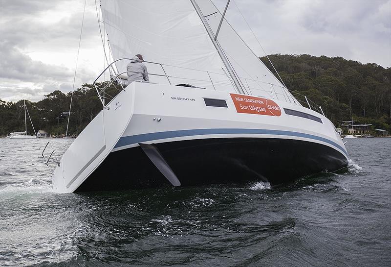 Very much designed to use her chine as part of her stability - Jeanneau Sun Odyssey 490 - photo © John Curnow
