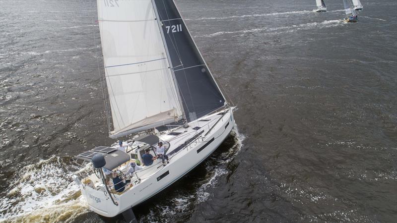 Jeanneau 440 Wings - Sail Port Stephens 2022 photo copyright HoverUAV taken at Corlette Point Sailing Club and featuring the Jeanneau class