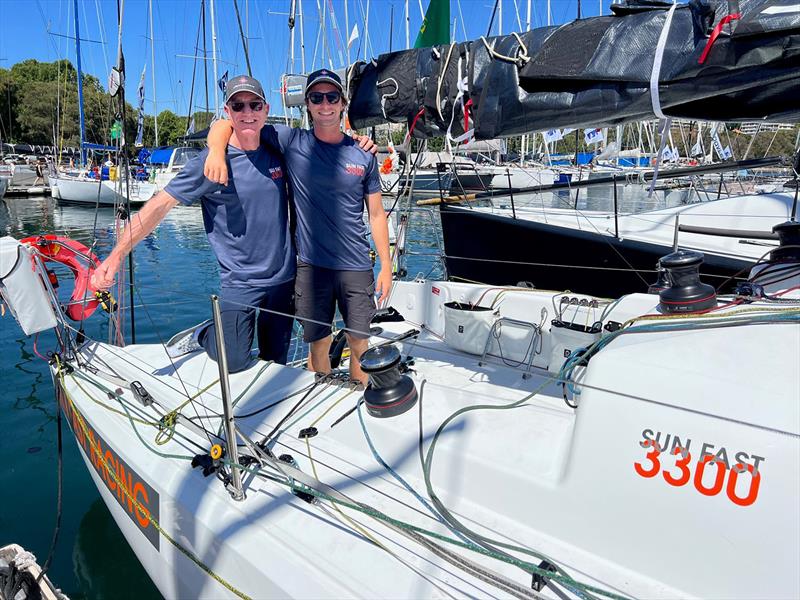 Lee Condell and Lincoln Dews board the Jeanneau Sun Fast 3300 that would take them to Hobart photo copyright Lee Condell taken at Cruising Yacht Club of Australia and featuring the Jeanneau class