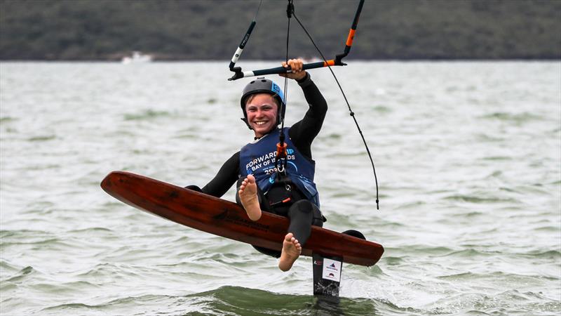 Kiteboarder Hugo Wigglesworth takes a breather between races - Oceanbridge NZL Sailing Regatta - Takapuna BC February 19, 2022 photo copyright Richard Gladwell / Sail-World.com / nz taken at Takapuna Boating Club and featuring the Kiteboarding class