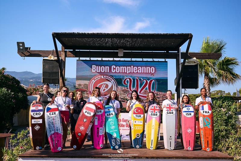 Women's podium - 2025 IKA Youth European Championships  - photo © IKA Media / Robert Hajduk