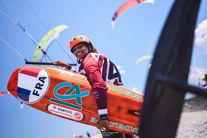 Tylia Louber [FRA] wins the Golden Ticket race - 2025 IKA Youth European Championships  - photo © IKA Media / Robert Hajduk