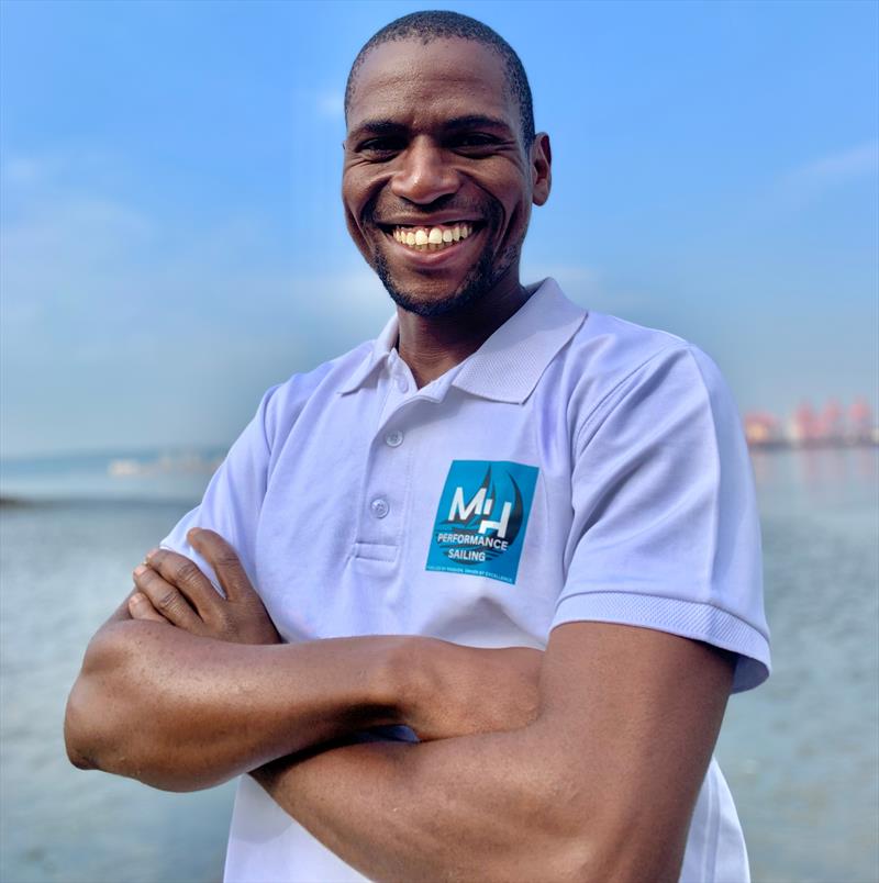 Pictured in his beloved home port, Nqoba Mswazi is pictured shortly after his success in the MSC Week competing with his newly lanched MH Performance Sailing team photo copyright Ntokozo Msiya taken at Point Yacht Club, South Africa and featuring the L26 class