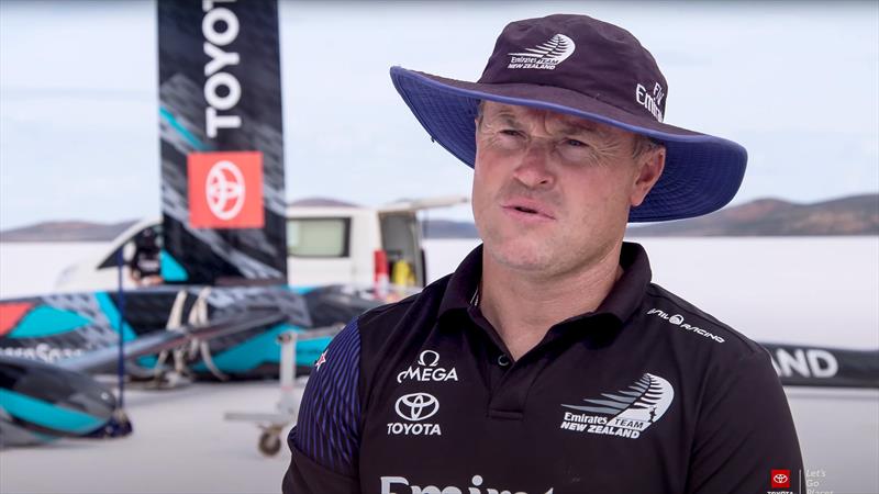 Glenn Ashby with Horonuku being set up for the new wind powered speed record photo copyright Emirates Team NZ taken at Royal New Zealand Yacht Squadron and featuring the Land Yacht class