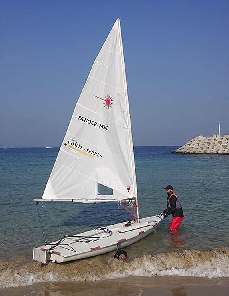 Yassine Drk's first attempt at 300nm in a Laser begins off Dalia Beach in Morocco. - photo © Yassine Drk