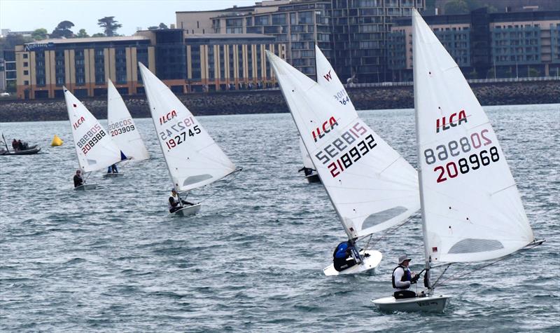 Class 8 with Kai Surcouf ahead - Nick Cousins Memorial Spring Regatta at Royal Channel Islands YC, Jersey photo copyright Bill Harris taken at Royal Channel Islands Yacht Club and featuring the ILCA 7 class