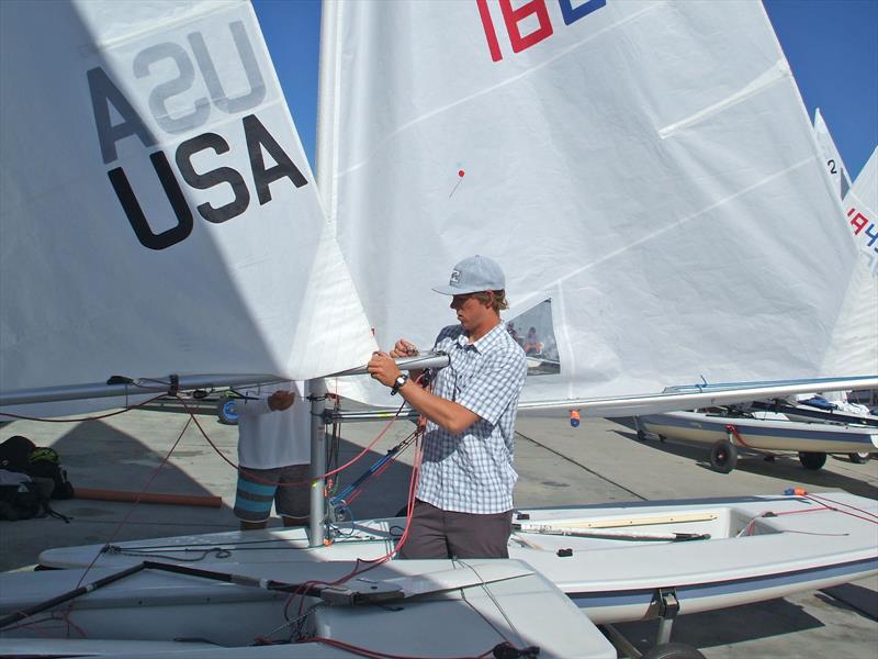 Richard Didham rigging the ILCA back in the day photo copyright Richard Didham taken at San Diego Yacht Club and featuring the ILCA 7 class