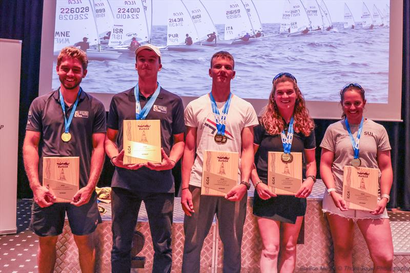 Champions together at the ILCA Senior European Championships in Marstrand, Sweden photo copyright Thom Thow / EurILCA taken at Royal Gothenburg Yacht Club and featuring the ILCA 7 class