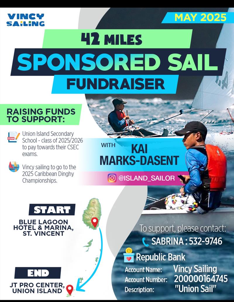 Kai Marks Dasent's Sponsored Sail Fundraiser photo copyright SVG Sailing taken at  and featuring the ILCA 4 class