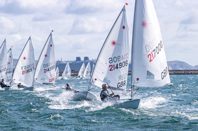 Arthur Farley and Matilda Nicholls during the UKLA ILCA 6 Masters Nationals at the WPNSA  photo copyright Georgie Altham / www.facebook.com/galthamphotography taken at Weymouth & Portland National Sailing Academy and featuring the ILCA 6 class