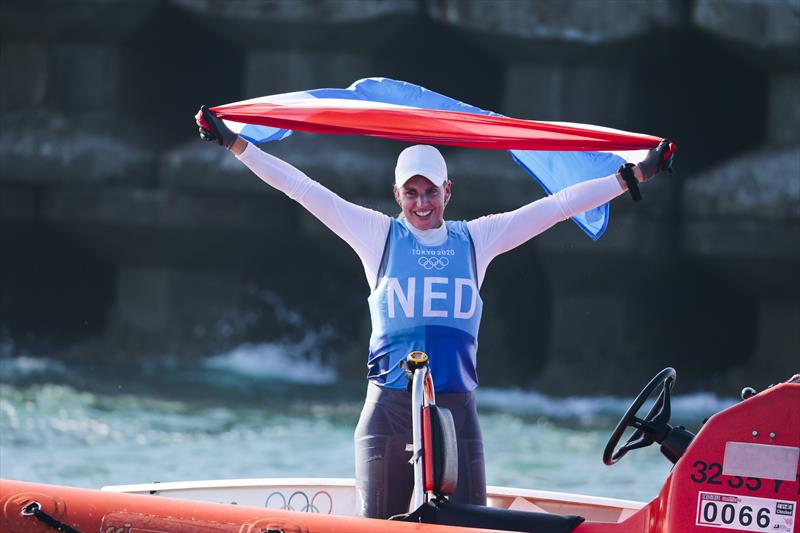 Bronze for The Netherlands' Marit Bouwmeester in the Women's Laser Radial at the Tokyo 2020 Olympic Sailing Competition - photo © Sailing Energy / World Sailing