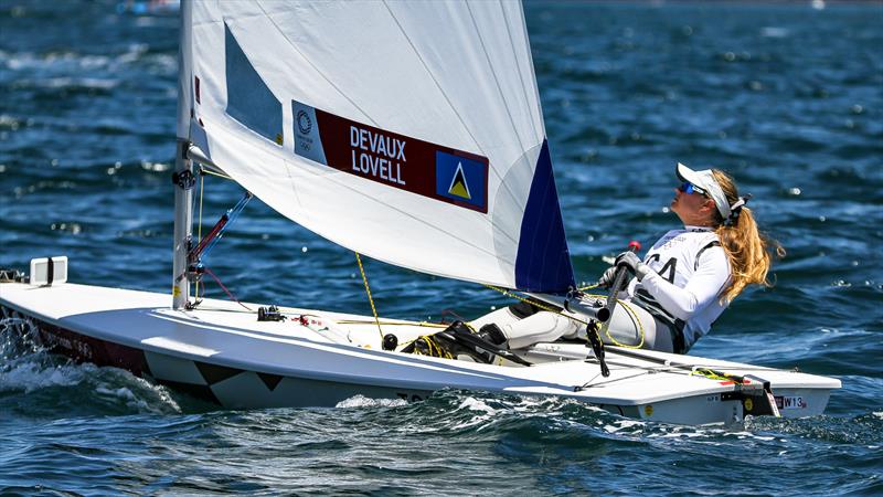 Tokyo2020 - Day 1 - July, 25 - Enoshima, Japan., Devaux-Lovell (St Lucia) - Laser Radial photo copyright Richard Gladwell - Sail-World.com / nz taken at Royal New Zealand Yacht Squadron and featuring the ILCA 6 class