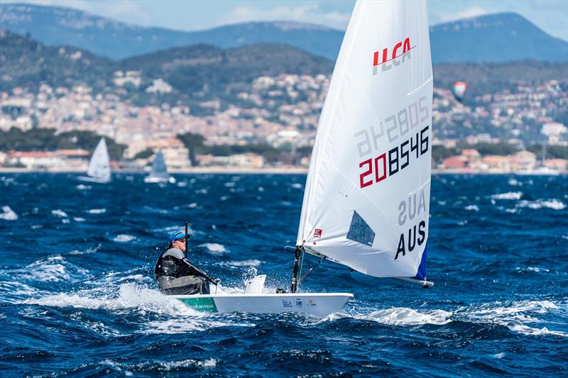 Mara Stransky surfing downwind - 2023 Hyeres Regatta photo copyright Beau Outteridge / Australian Sailing Team taken at COYCH Hyeres and featuring the ILCA 6 class